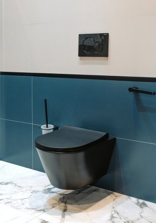 Чаша для унитаза подвесного Creto Logan L3 1003-002-L3BlMat безободковый, черный матовый 