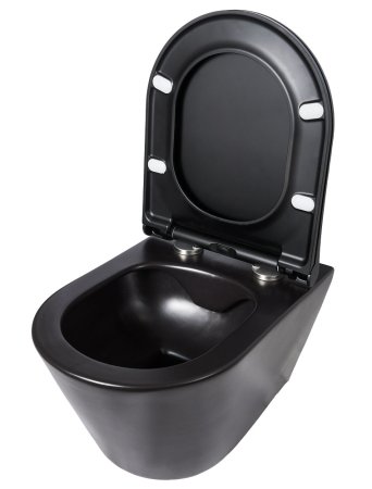 Чаша для унитаза подвесного Creto Logan L3 1003-002-L3BlMat безободковый, черный матовый 