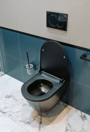 Чаша для унитаза подвесного Creto Logan L3 1003-002-L3BlMat безободковый, черный матовый 