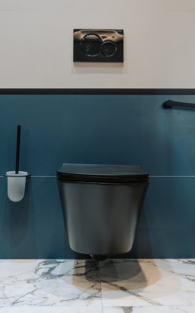 Чаша для унитаза подвесного Creto Logan L3 1003-002-L3BlMat безободковый, черный матовый 