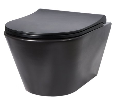 Чаша для унитаза подвесного Creto Logan L3 1003-002-L3BlMat безободковый, черный матовый 
