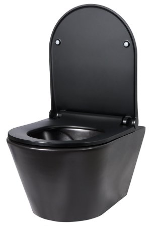 Чаша для унитаза подвесного Creto Logan L3 1003-002-L3BlMat безободковый, черный матовый 