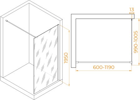 Душевая перегородка RGW WA-010B 1000 
