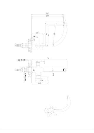 Смеситель для кухни из нержавеющей стали с фильтром для питьевой воды HAIBA HB70304 нержавеющая сталь 