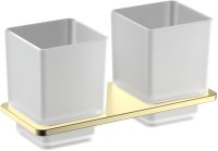 Стакан для ванной комнаты двойной Timo Selene 43034/17, матовое золото