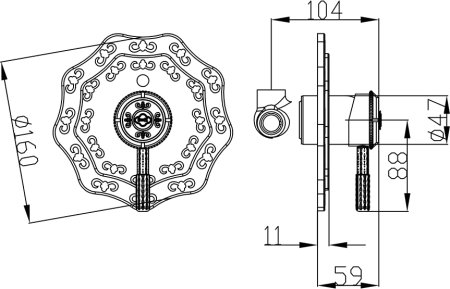 Смеситель Zorg Antic A 302DK-BR для душа 