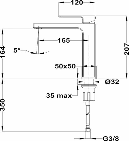 Смеситель для раковины Teka Soller 853861250 Хром 
