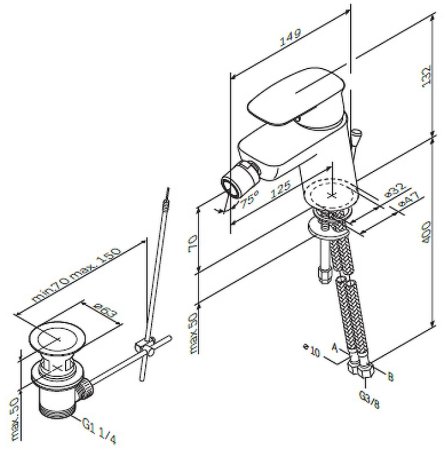 Смеситель для биде AM.PM Spirit V2.1 F71A83100 Хром 