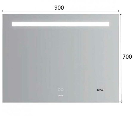 Зеркало Gappo 90 G604-9 с подсветкой с сенсорным выключателем, подогревом и часами 