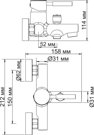 Смеситель WasserKRAFT Main 4101 для ванны с душем 