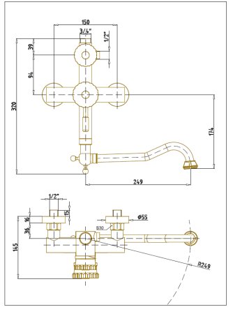 Душевая система Bronze de Luxe Windsor 10120DDF Бронза 