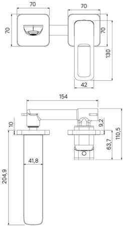 Встраиваемый смеситель для умывальника IDDIS черный матовый, Slide (SLIBL00i65) 