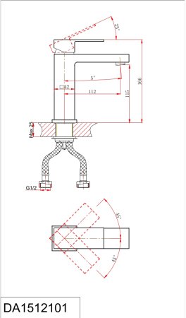 Смеситель D&K для раковины Bayern.Liszt (DA1512105) 