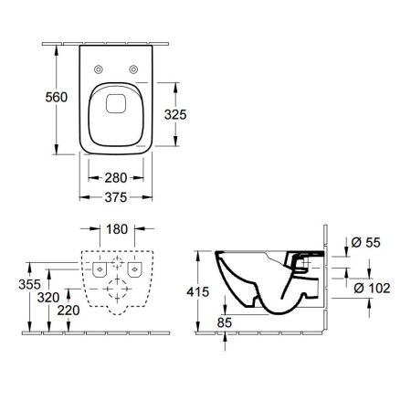 Унитаз подвесной Villeroy & Boch Venticello 4611R0RW 