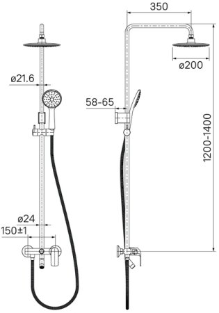 Душевой гарнитур IDDIS Chip (CHISB1Fi06) 