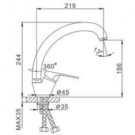 Смеситель для кухни Frap H16 F4116 Хром 