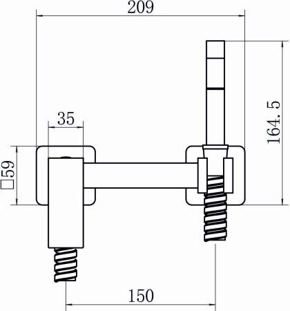 Смеситель настенный с гигиенической лейкой FASHUN (A57504-7) черный 