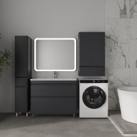 Тумба напольная STYLELINE "Атлантика 100", Люкс Плюс графит с раковиной Атлантика 100