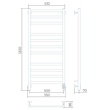 Полотенцесушитель электрический Larusso Кватро П11 50х120 