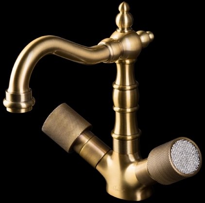 Смеситель для раковины Boheme Royal Cristal 312-Royal/CRST Бронза 