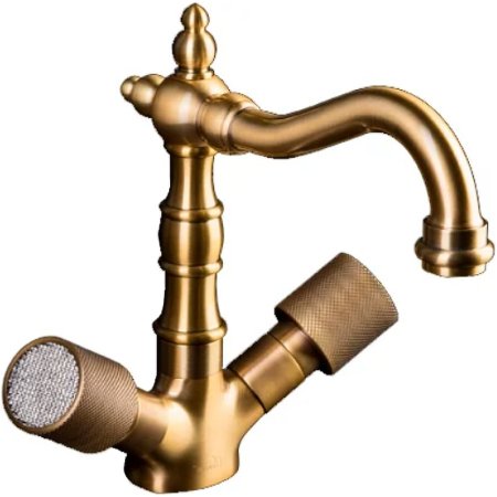Смеситель для раковины Boheme Royal Cristal 312-Royal/CRST Бронза 