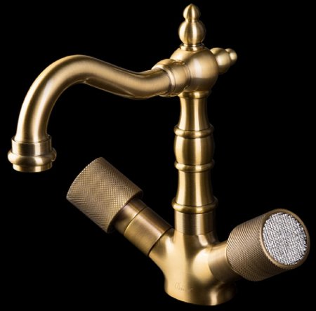Смеситель для раковины Boheme Royal Cristal 312-Royal/CRST Бронза 