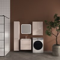 Тумба подвесная STYLE LINE "Марелла 60" (2 ящ.) Люкс Плюс антискрейтч карамель с раковиной Марелла Люкс 600х400