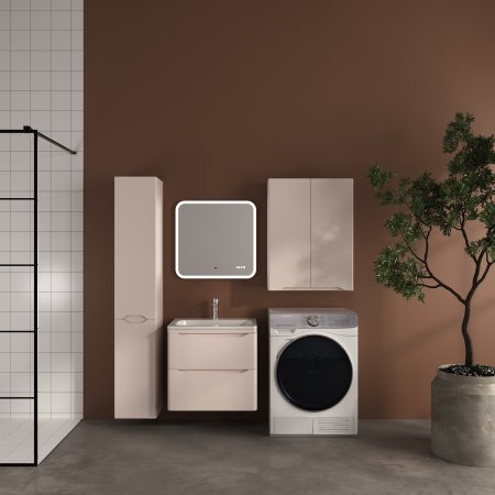 Тумба подвесная STYLE LINE "Марелла 60" (2 ящ.) Люкс Плюс антискрейтч карамель с раковиной Марелла Люкс 600х400 