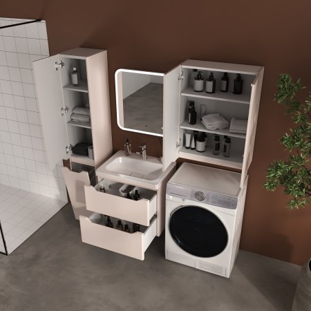 Тумба подвесная STYLE LINE "Марелла 60" (2 ящ.) Люкс Плюс антискрейтч карамель с раковиной Марелла Люкс 600х400 