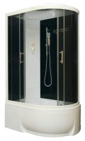 Душевая кабина Bas Фиджи Eco (черная стенка, рифленое стекло)
