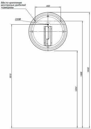 Зеркало Allen Brau Infinity 60 1.21022.BL с подсветкой Черное с сенсорным выключателем 