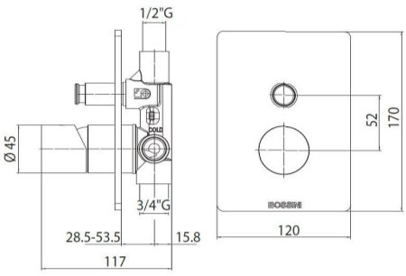 Смеситель для душа Bossini Oki Z00006.030 Хром 