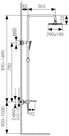 Душевая система Kaiser Elite 01182-2 с термостатом Черная матовая 