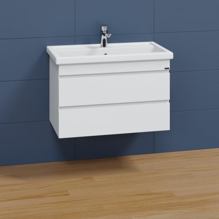 Тумба Санта Марс 80 подвесная 2 ящика с умывальником Фостер 80 