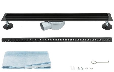 Душевой лоток ALMAes Bajo 60 BG60BL с решеткой Черный 