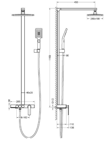 Душевая стойка Timo Torne SX-4310/00 хром 