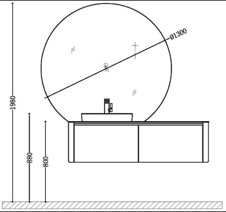 Зеркало Black&White Universe 130 915.mr с подсветкой без выключателя 