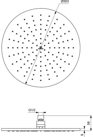 Верхний душ Ideal Standard Ideal Rain A5803XG Silk Black 