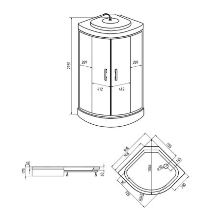 Душевая кабина Erlit Comfort ER3509PF-C4-RUS 