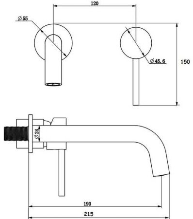 Смеситель для раковины Bronze de Luxe Scandi 14511C Хром 