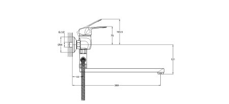 Смеситель G-Lauf KLO6-A048 для ванны 