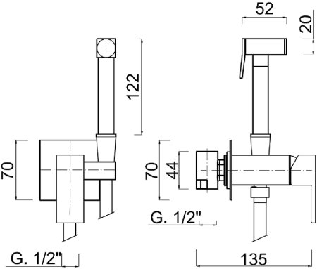 Гигиенический душ со смесителем Giulini Pablolux FSH20/P Хром 
