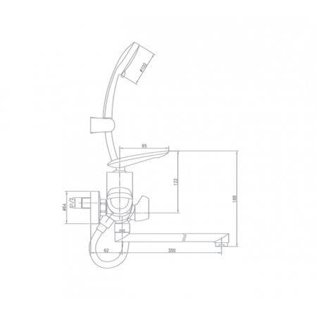 Смеситель для ванны Landberg LB-91249A Хром 