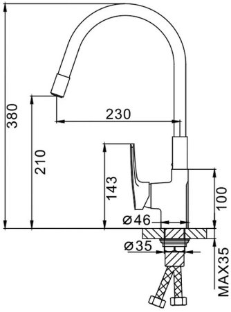 Смеситель для кухни Frap F4453-05 Зеленый 