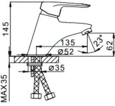 Смеситель для раковины Frap H07 F1007 Хром 