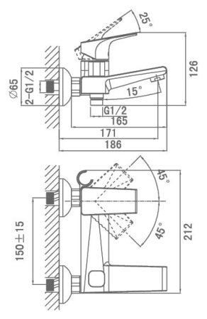 Смеситель D&K Hertz Rhein DA1293201 для ванны с душем 