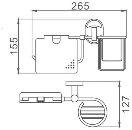 Держатель туалетной бумаги и освежителя воздуха Frap F19 F1903-1 с крышкой Хром 