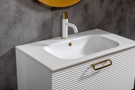Тумба Armadi Art Linea 80 белая+Золото 842-080-WG 