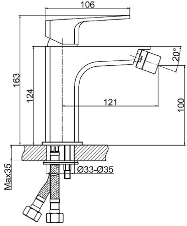 Смеситель для биде Cersanit Wisla 63058 Хром 