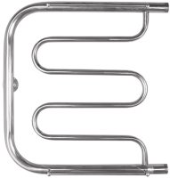 Полотенцесушитель водяной с боковым подключением/змеевик в ванную Energy Vega 500х500, форма Е-образная (фокстрот), нержавеющая сталь, подключение 1", 530мм х 500мм, все для подключения в комплекте